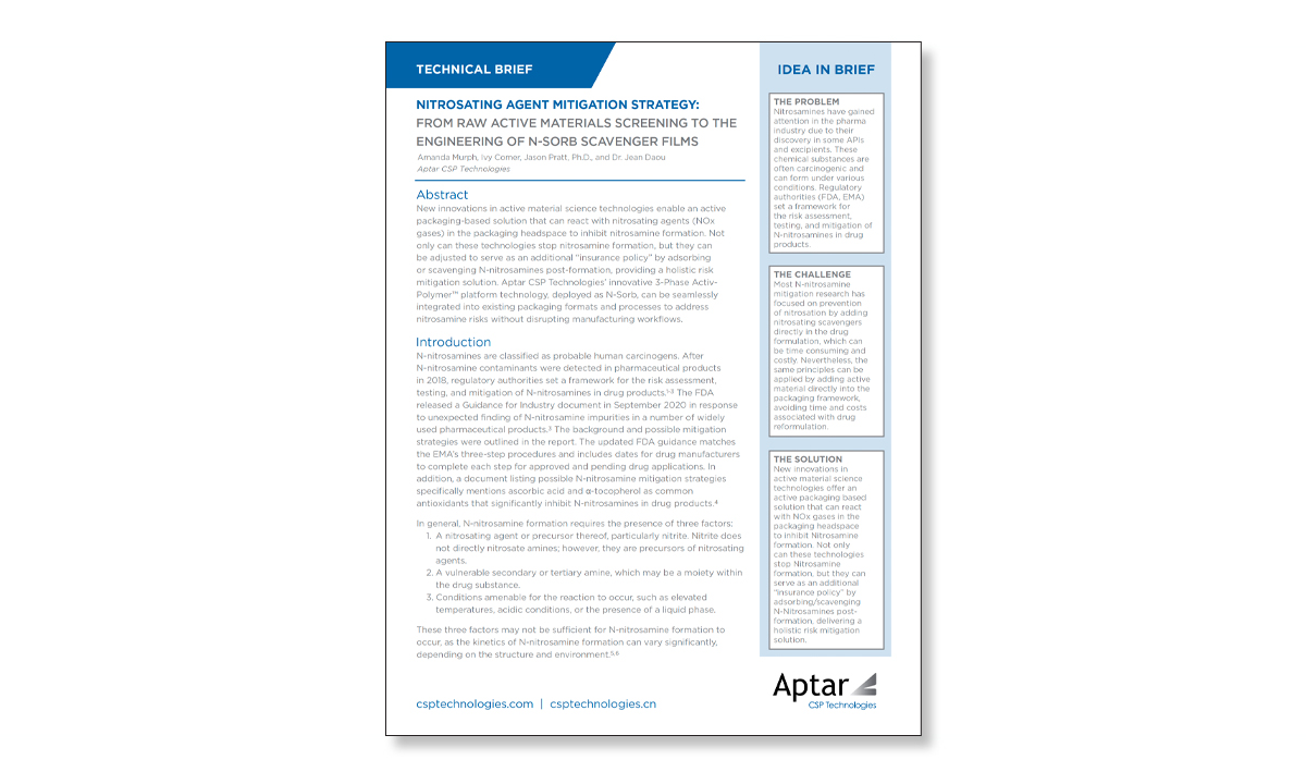 Technical Brief - NOx Scavengers - Aptar CSP Technologies